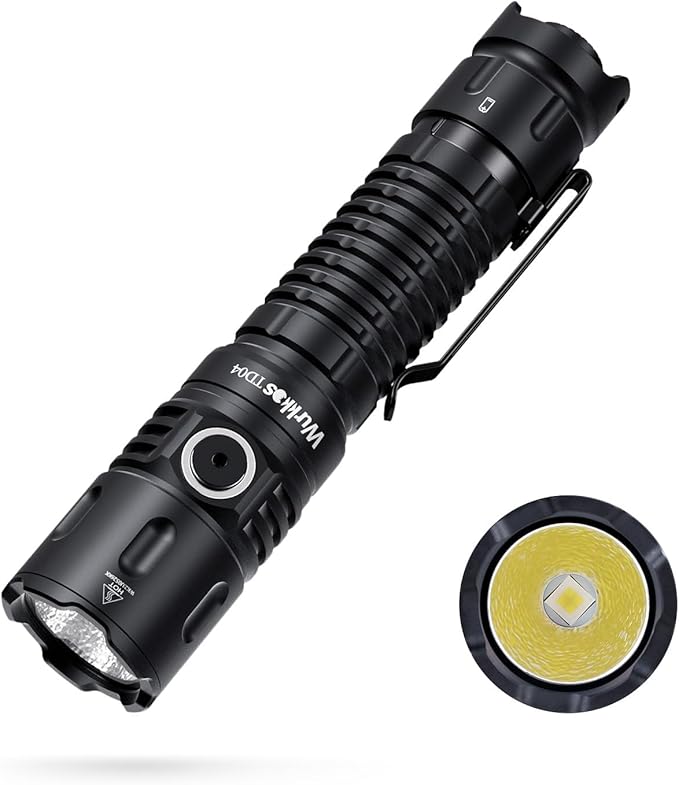 Wurkkos TD04 Tactical Flashlight, Handheld Flashlights Rechargeable, 3000 Lumens Super Bright LED