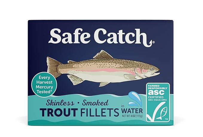Safe Catch Smoked Rainbow Trout Fillets in Water, Skinless and Boneless Canned Fish, Mercury