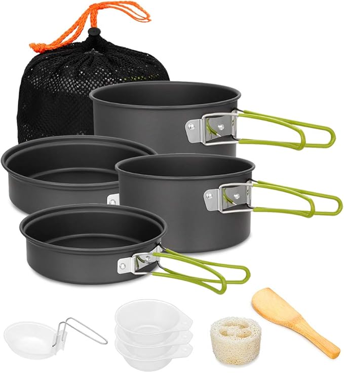 Gutsdoor Camping Cookware Set Camping Gear Campfire Utensils Non-Stick Cooking Equipment