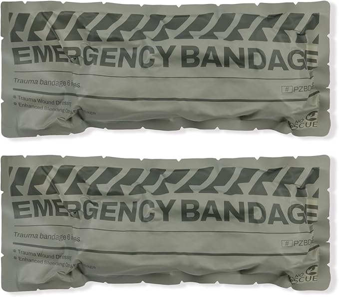 RHINO RESCUE 6" Israeli Style Emergency Bandage, Compression Trauma Wound Dressing, Medical Sterile