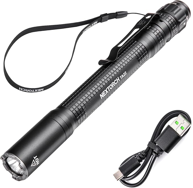 NEXTORCH TA22 Tactical EDC Flashlight Penlight Rechargeable Pen Flashlight, 850 Lumens, Waterproof