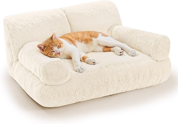 Gimars Upgrade Large Cat Bed for Indoor Cats -Added 10% More Stuff Sponge, Orthopedic Pet Couch