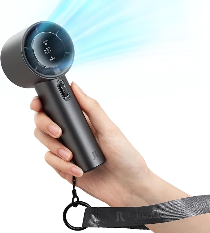 JISULIFE Handheld Fan Pro Series - Extreme Cooling Output: 1-100 Speed Scroll Wheel, Metal Body