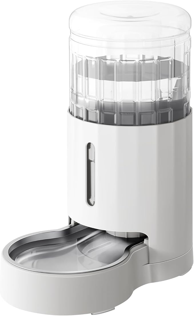 CZPET Automatic 4L/1Gal/135Oz Cat Water Dispenser with Stainless Steel Bowl, Gravity Waterer for