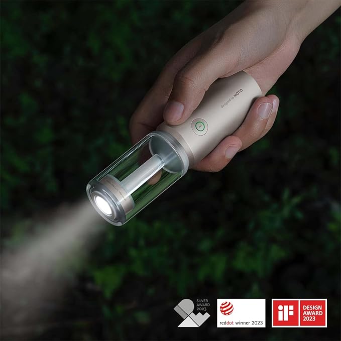 HOTO Outdoor Camping Flashlight Rechargeable, 3-in1 Camping Lantern 3100mAh, IP66 Water Resistant