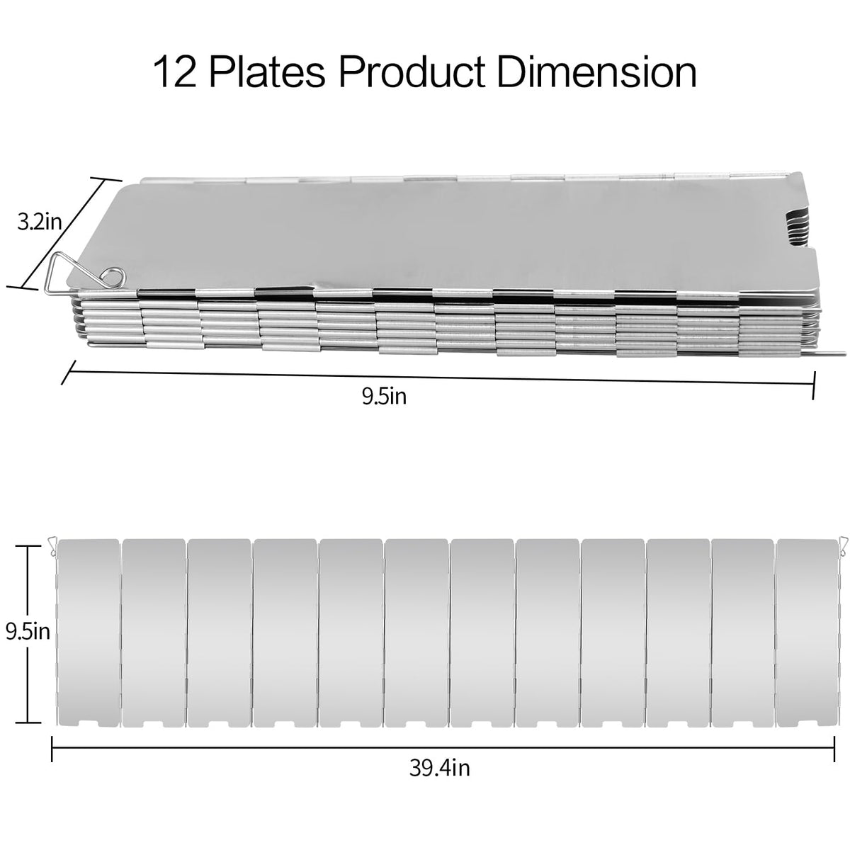 12 Plates Aluminum Stove Windshield with Drawstring Bag