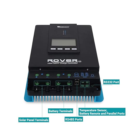 Renogy 100A 12V/24V/36V/48V DC Input MPPT Solar Charge Controller Auto Parameter Adjustable LCD