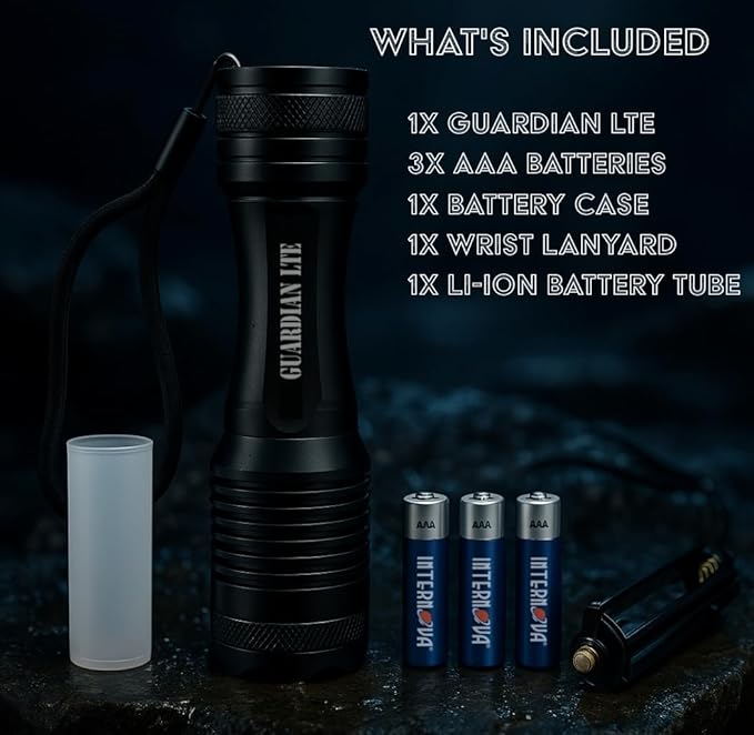 Guardian LTE Tactical Flashlight, 500 Lumens, Zoom?‘Focus, Water?‘Resistant IPX5, 5 Modes
