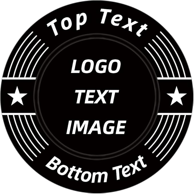 100 Custom Plastic Poker Chips, Print with Personalized Text, for Texas Hold'em Poker, Card Club or