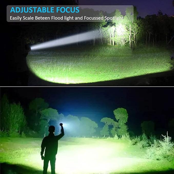 Hoxida Rechargeable Flashlight(Battery Included), Magnetic LED Flashlight with COB sidelight, 1200