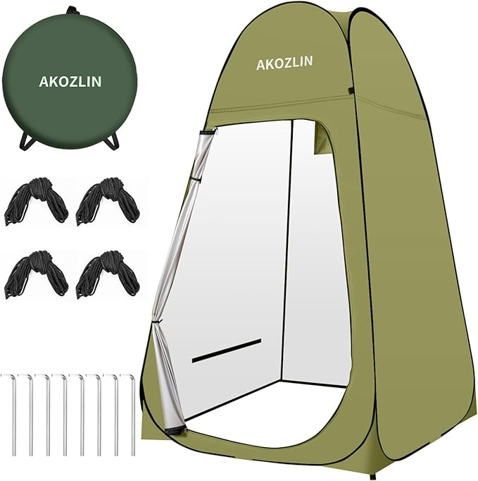 AKOZLIN Portable Pop Up Shower Tent Instant Privacy Dressing Changing Tent Outdoor Shower Room Camp