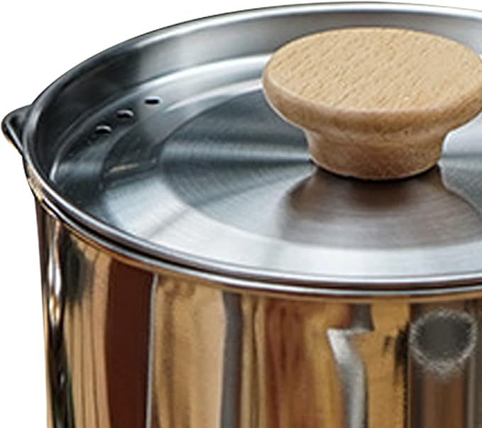 Stainless Steel Camping Kettle, Portable 1L Camping Pot with Removable Handle, Ideal for Outdoor
