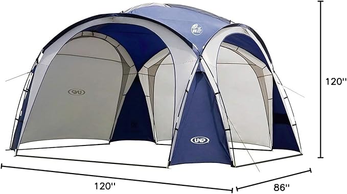UNP Easy Beach Tent Pop Up Canopy UPF50+ Tent with Side Wall, Ground Pegs, and Stability Poles, Sun