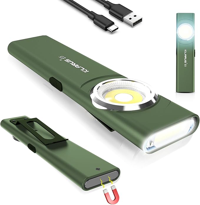 klarus E5 Pocket Flashlight, Rechargeable EDC Flashlight, Super Slim 4.2x1x0.3inch, 600 Lumens