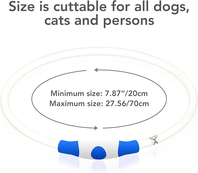 Colaseeme LED Dog Collar Light Up Dog Collars 1 Count USB Rechargeable TPU Glow Safety Basic Dog