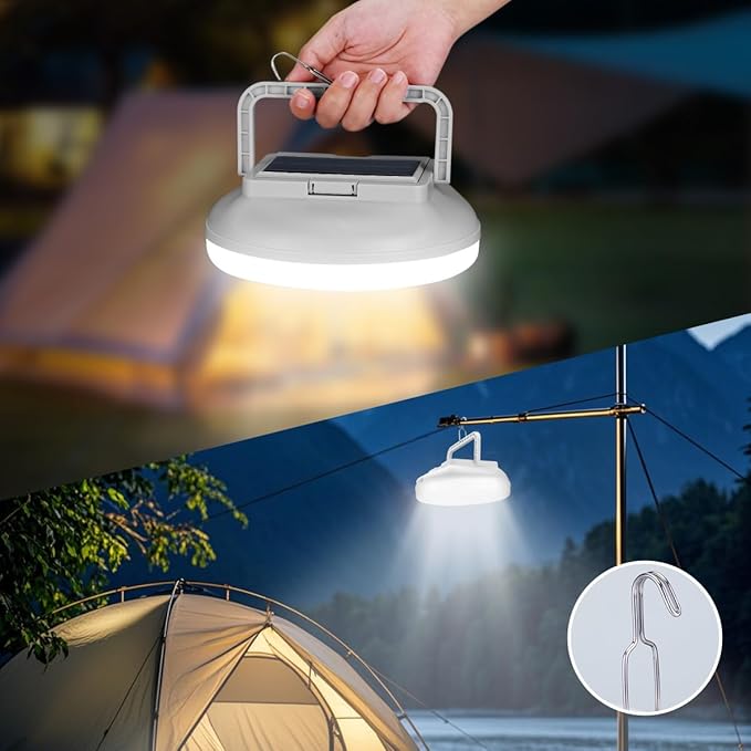 4500LM Solar Camping Light - Portable Camping Lantern Hanging Waterproof Tent Lights, Bright USB