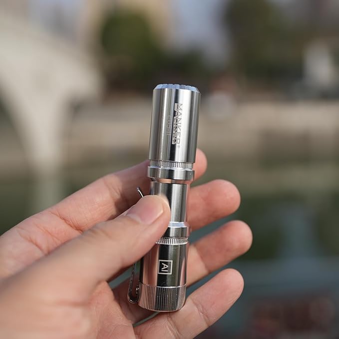 Manker E05 II High Output EDC Flashlight Eeay to Carry, for Camping, Hiking (Silver (Original raw