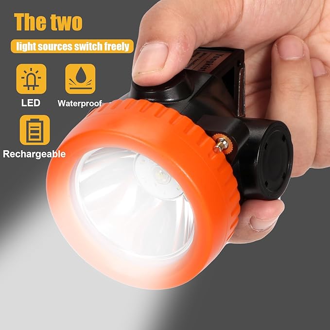 Rechargeable Mining Headlamp with 7 LEDs, Explosion-Proof Cap Light for Coon Hunting, Hard Hat