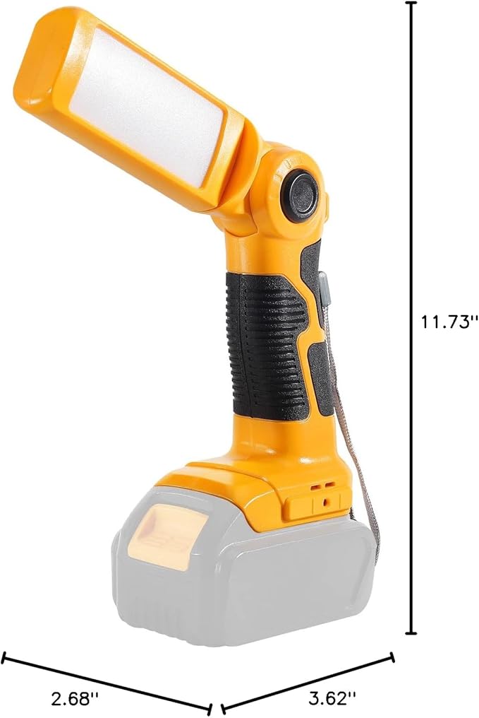 YEX-BUR Led Work Light for Dewalt 20v Battery, 12W 1000LM Cordless Handheld Spotlight with USB Port