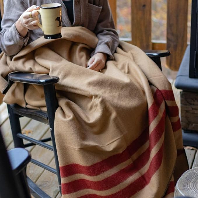 Arcturus Rainier Wool Blanket - 4.5lbs Warm, Heavy, Washable, Large | Great for Camping, Outdoors