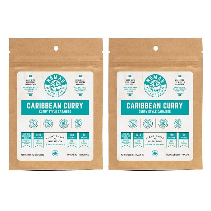 Nomad Nutrition Caribbean Curry | Instant Freeze Dried Backpacking & Camping Food | Plant-Based
