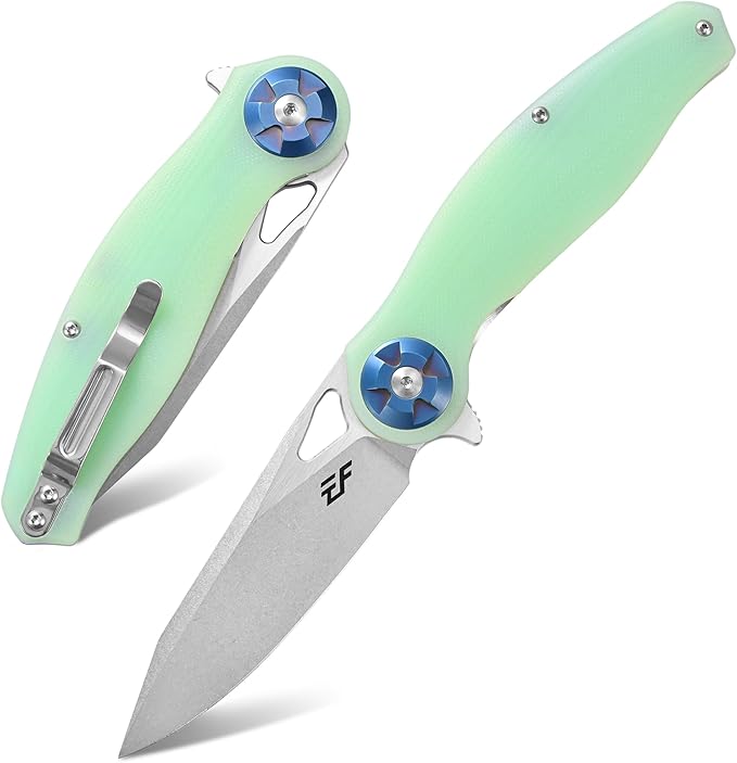 Eafengrow EF76 Ball Bearing Folding Knife for Camping EDC Pocket Knife with G10 Handle & D2