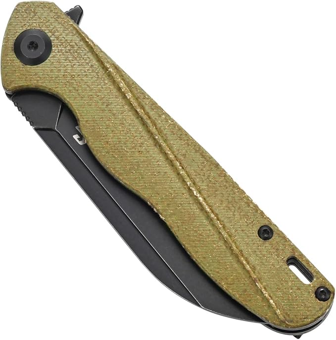 Sitivien ST103 Folding Knife, D2 Steel Blade,Micarta Handle EDC Tool Knife for Outdoor, Camping
