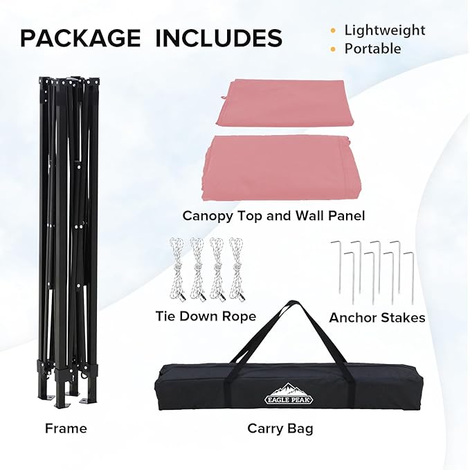EAGLE PEAK Flex Compact 5x5 Pop-up Canopy Changing Room, Portable Privacy Dressing Room for Indoor