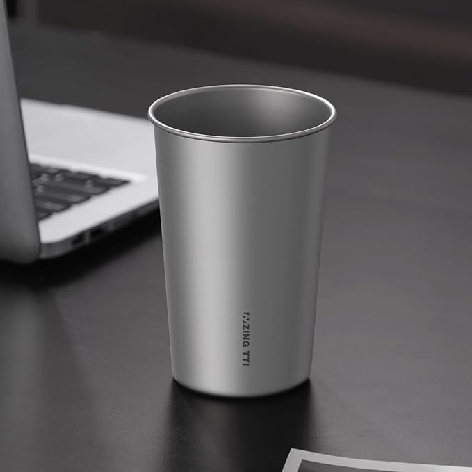 Titanium Pint Cup 300ml/10oz, Stackable Premium Metal Drinking Cups, Reusable Beer Juice Cup