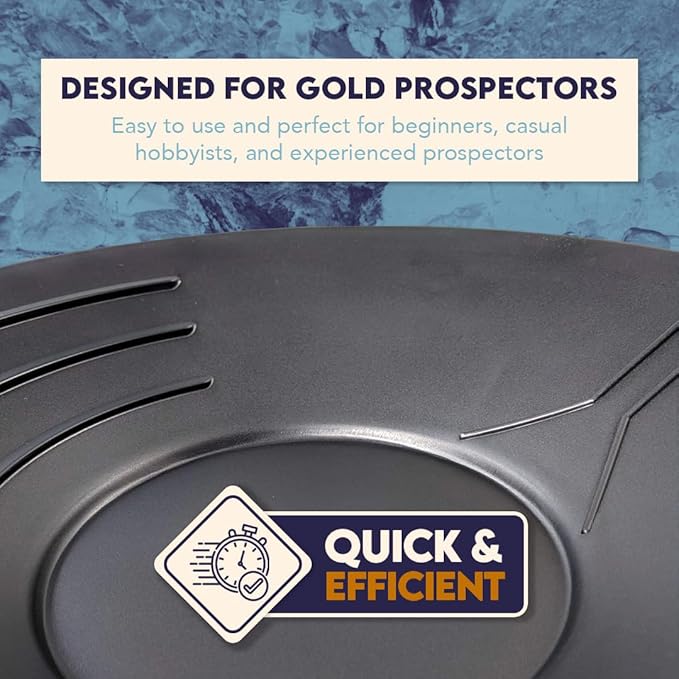 SE 14 Inch Gold Panning Pan - Three Riffles for Easier Mining and Prospecting (10 Pack Black)