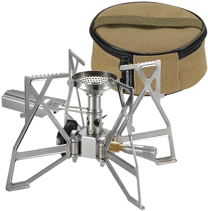 CAMPINGMOON Butane Camping Stove Portable Regulator Single Burner w/Storage Bag XD-3 (Silver