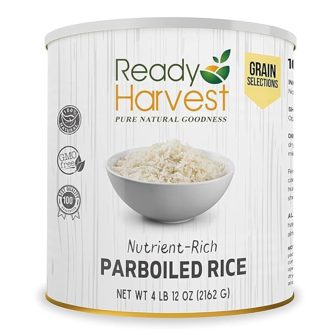 Ready Harvest Emergency Food - Parboiled White Rice | Survival Food | Pantry Staples | #10 Can |