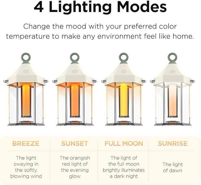 CLAYMORE Cabin Lamp (Ivory) - Aesthetic Portable Lantern for Outdoor Glamping, Camping, Events