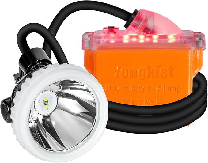 Super Bright Rechargeable Mining Headlamp, 1+2 LED Hard Hat Light, Waterproof & Explosion Proof