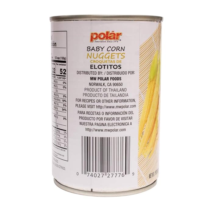 MW Polar Canned Vegetables, Baby Corn Nuggets, 15 Oz (Pack Of 12)