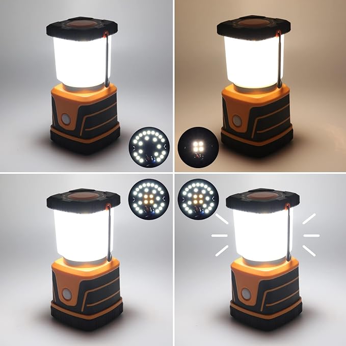 LED Camping lamp Super Bright 1500 lumens 4 Light Modes Dimmable searchlight Battery-Powered