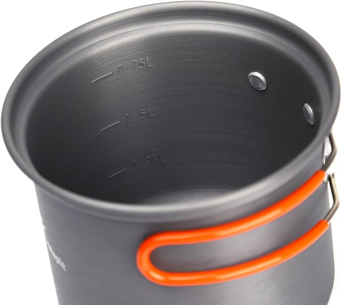 Fire-Maple FMC-207 Compact Cooking Set - 600ml Aluminum Pot with Lid, 2100W Mini Gas Stove &