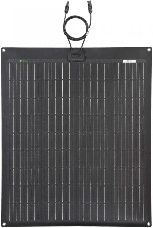 Lensunsolar 100W 12V ETFE Flexible Solar Panel, 33.5x28in, PERC 9BB 23.5%+ Efficiency Mono Solar