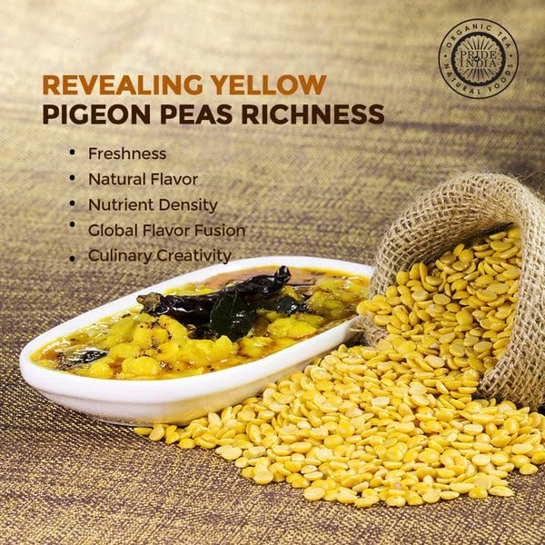 Pride Of India - PACK of 6 - Indian Split Yellow Pigeon Peas - Protein & Fiber Rich Toor (Arahar)