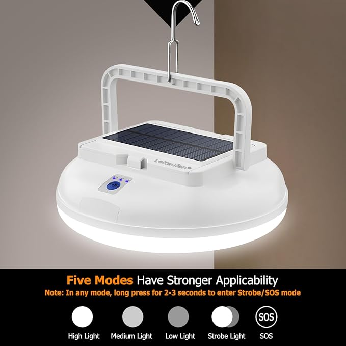 4500LM Solar Camping Light - Portable Camping Lantern Hanging Waterproof Tent Lights, Bright USB