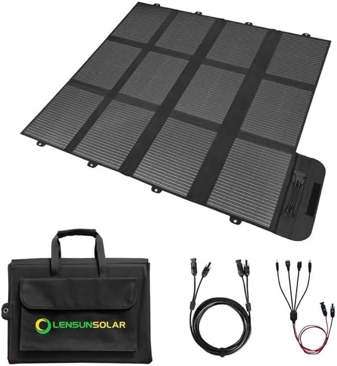 Lensunsolar 300W Solar Blanket Complete Kit Ready to Charge Battery and Solar Generator Portable
