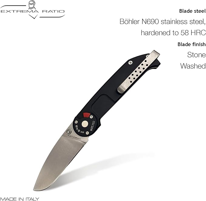 Extrema Ratio - BF2 CD (STONE WASHED), Folding Knife, Böhler N690 steel blade hardened to 58 HRC
