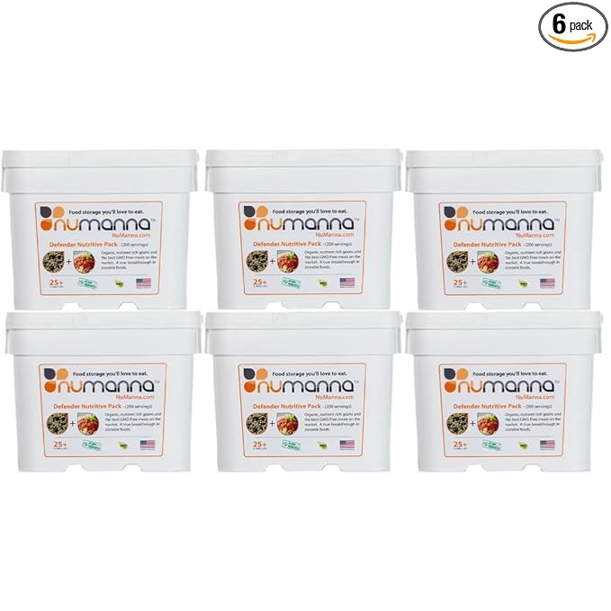 Numanna Defender Nutritive Pack Bucket 1224 Servings | 6-Months Emergency Food Supply | GMO-Free