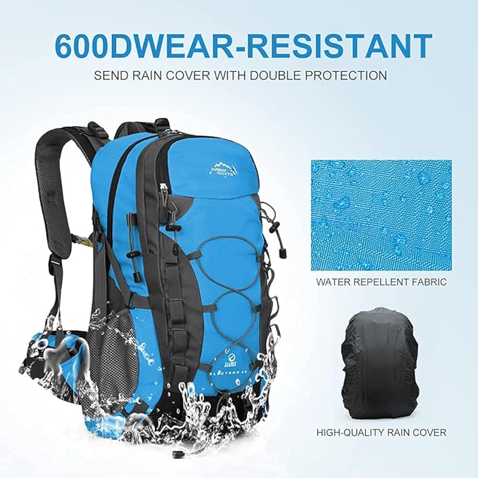 INOXTO lightweight Hiking Backpack 35L/40L Hiking Daypack with Waterproof Rain Cover for Travel
