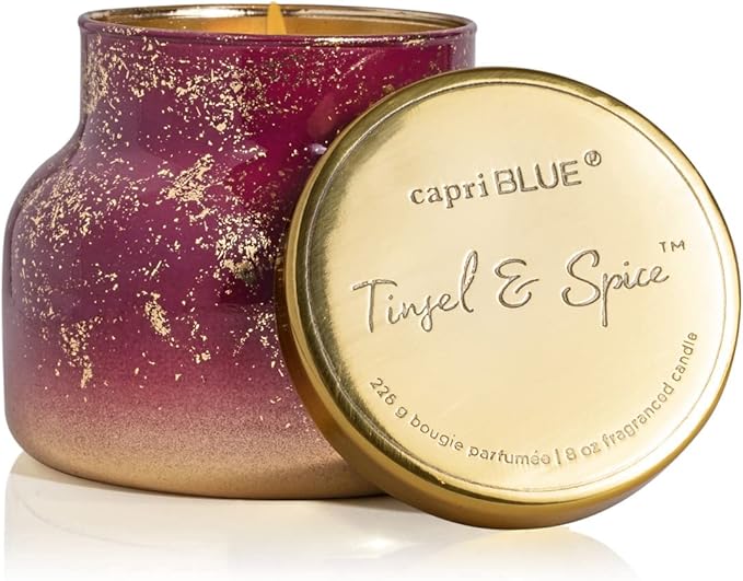 Capri Blue Glimmer Jar Candles - Luxury Holiday Scented Candles for Home - Long Lasting Soy Wax