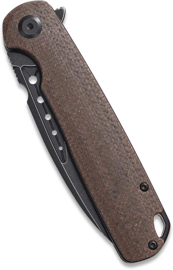 Sitivien ST131 Folding Knife,D2 Blade Micarta Handle EDC Tool Knife with Liner Lock for Outdoor