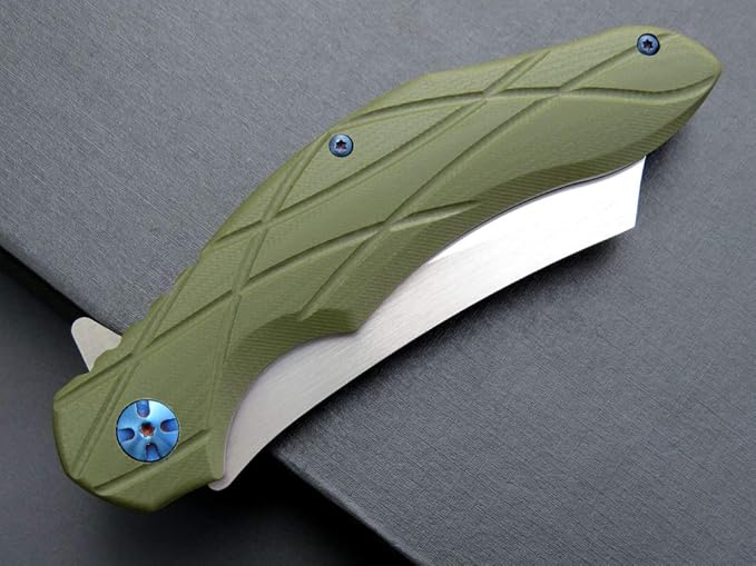 Eafengrow EF919 Folding Knife with Pocket Clip D2 Steel Blade G10 Handle EDC Tool Outdoor Knives