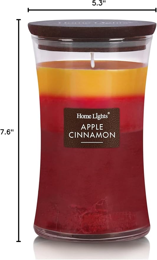 HomeLights 3-Layer Candles for Home Scented, 21.52 OZ Natural Soy Wax Scented Candles Burns Up to