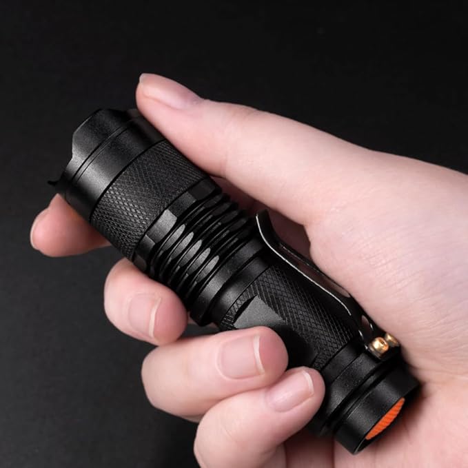 4 Pack Red LED Flashlight Single Mode Red Light Flashlight One Mode Zoomable Night Light Torch for
