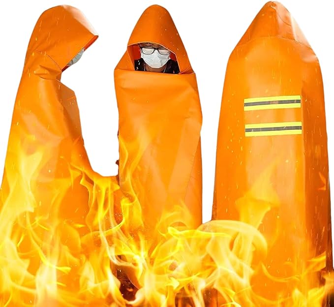 DIBBATU Fireproof Cloak, Fire Escape Cloak, Extra Big Fireproof Fiber Cape, Emergency Used as A
